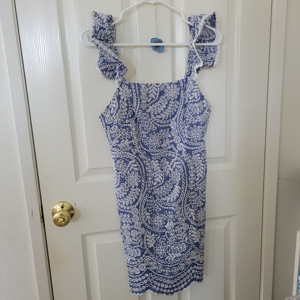 Alice + Olivia Eyelet Shift Dress